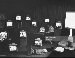 LIFE magazine photo of TV sets